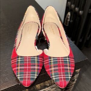Isaac Mizrahi Red Plaid Flats brand new- never worn